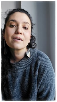 Image 2 of Orecchini pendente, in pelle e ottone, modello: ARMADILLO SIMPLE PENDANTS