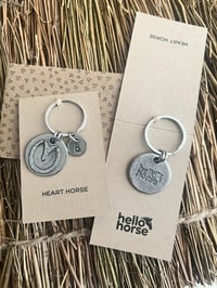 Image 1 of Hello Horse Initial Pewter Keyring 