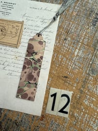 Image 15 of Small one-of-a-kind wooden hand marbled bookmark with tassel YOU CHOOSE