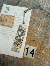Image 17 of Small one-of-a-kind wooden hand marbled bookmark with tassel YOU CHOOSE
