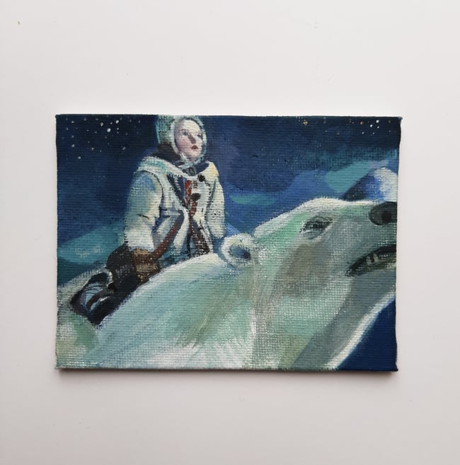 *RESERVED* Lyra and Iorek ~ Original painting