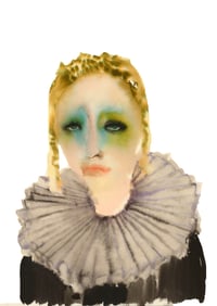 Image 1 of Luna Inky Face A4 giclee print or A5 Art Card with envelope.