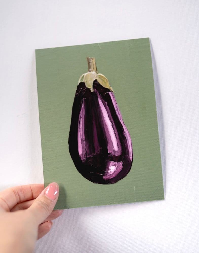 Image of Aubergine On Green Giclée Print