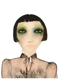 Image 1 of Cicely Inky Face A4 Giclee Print or A5 Art Card