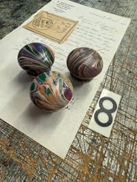 Image 9 of SETS of Hand Marbled wooden knobs