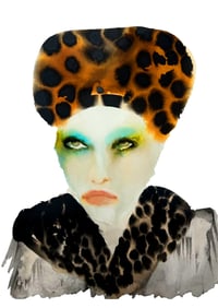 Image 1 of Mila Inky Face A4 Giclee Print or A5 Art Card