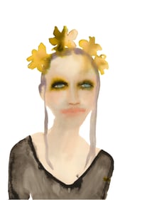 Image 1 of Ophelia Inky Face A4 Giclee print or A5 art Card