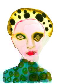 Image 1 of Sylvie Inky Face A4 Giclee Print or A5 Art Card