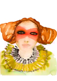 Image 1 of Boudiccea Inky Face A4 Giclee Print or A5 Art Card 