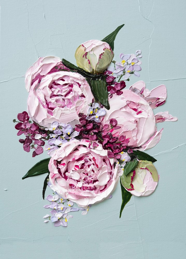 Image of PEONIES AND NEMESIA - GICLÉE PRINT