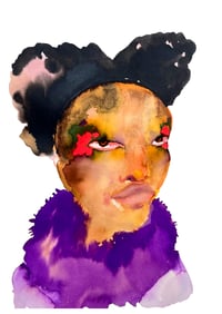 Image 1 of Rosa Inky Face A4 Giclee Print or A5 Art Card