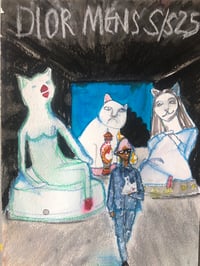 Image 1 of Catwalk Illustration Loewe Mens SS25 Three Big Cats