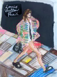 Image 1 of Catwalk Illustration Louis Vuitton SS25 A5 Art Card with envelope