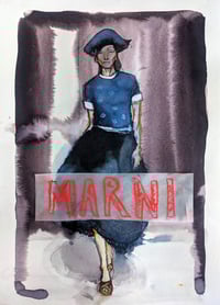 Image 1 of Catwalk Illustration Marni SS25 A5 Art Card with envelope