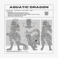 AQUATIC DRAGON LINEART TEMPLATE