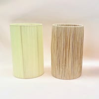 Image 10 of Belle lampe bouteille en céramique grèsbrun caramel 1970 abat-jour raphia ou ruban