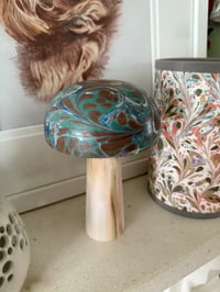 Image 8 of Hand Marbled one-of-a-kind Wooden Marbled Toadstool