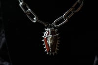 Image 3 of Dead Good fox bone and red jasper spikey coffin necklace 