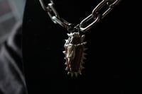 Image 4 of Dead Good fox bone and red jasper spikey coffin necklace 