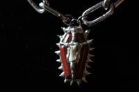 Image 1 of Dead Good fox bone and red jasper spikey coffin necklace 