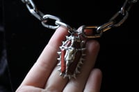 Image 5 of Dead Good fox bone and red jasper spikey coffin necklace 