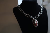 Image 6 of Dead Good fox bone and red jasper spikey coffin necklace 