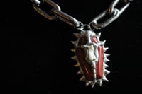 Image 7 of Dead Good fox bone and red jasper spikey coffin necklace 