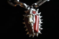 Image 8 of Dead Good fox bone and red jasper spikey coffin necklace 