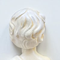 Image 10 of Buste de garçon vintage en plâtre crème - Sculpture de jeune garçon 1950 - 1960