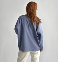 Image 4 of loose blue cotton jacket