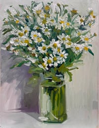 Daisies in Coffee Jar. Oil on Panel. 40cm x 30cm