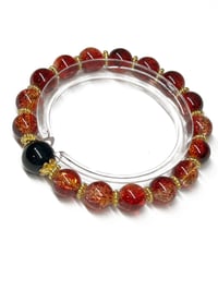 Image 5 of 1PC. POLISHED CRACKLE GLASS BEAD/BLACK FOCAL BEAD BRACELET by LAZY HOUND DESIGNS