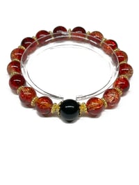 Image 7 of 1PC. POLISHED CRACKLE GLASS BEAD/BLACK FOCAL BEAD BRACELET by LAZY HOUND DESIGNS