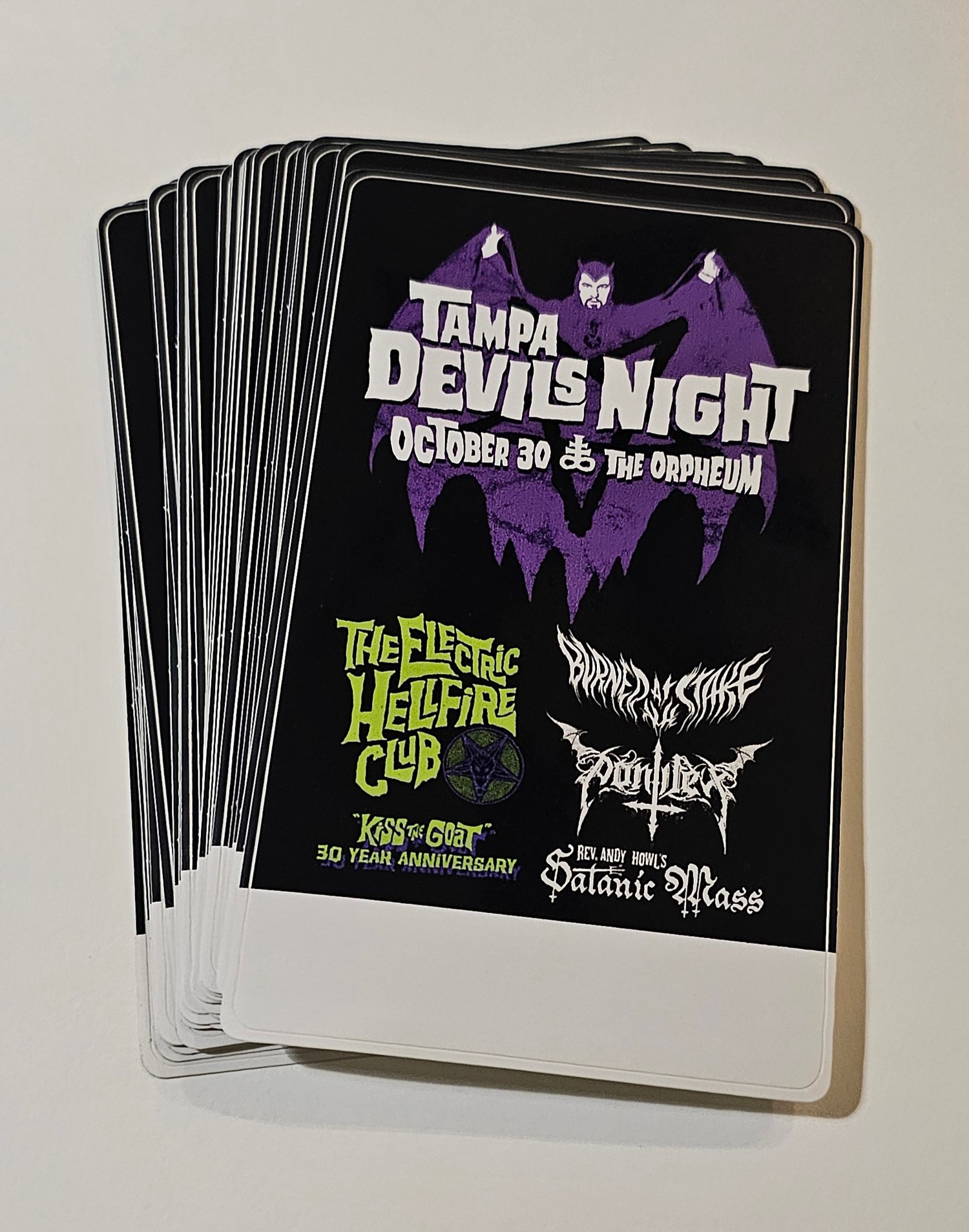 Image of DEVILS NIGHT BACKSTAGE PASS, TEE AND POSTER - ONLY 25 AVAILABLE 