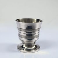 Image 1 of Coquetier vintage en métal argenté – Années 1960