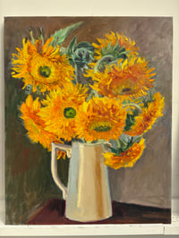 Image 3 of Ian's Sunflowers Oil on Linen canvas. 50cm x 60cm 