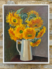 Image 5 of Ian's Sunflowers Oil on Linen canvas. 50cm x 60cm 