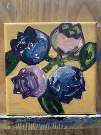 Image 2 of "Blueberries" 5"x5" Painting