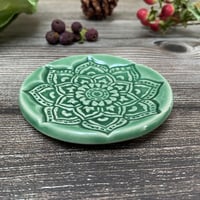 Image 1 of Soft Green Ceramic Mandala Trinket/Ring Dish