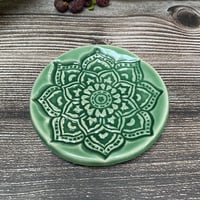 Image 3 of Soft Green Ceramic Mandala Trinket/Ring Dish