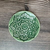Image 4 of Soft Green Ceramic Mandala Trinket/Ring Dish