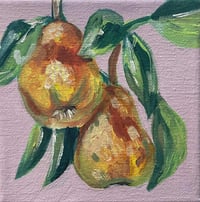 Image 1 of "Pears" 5"x5" Original Painting 