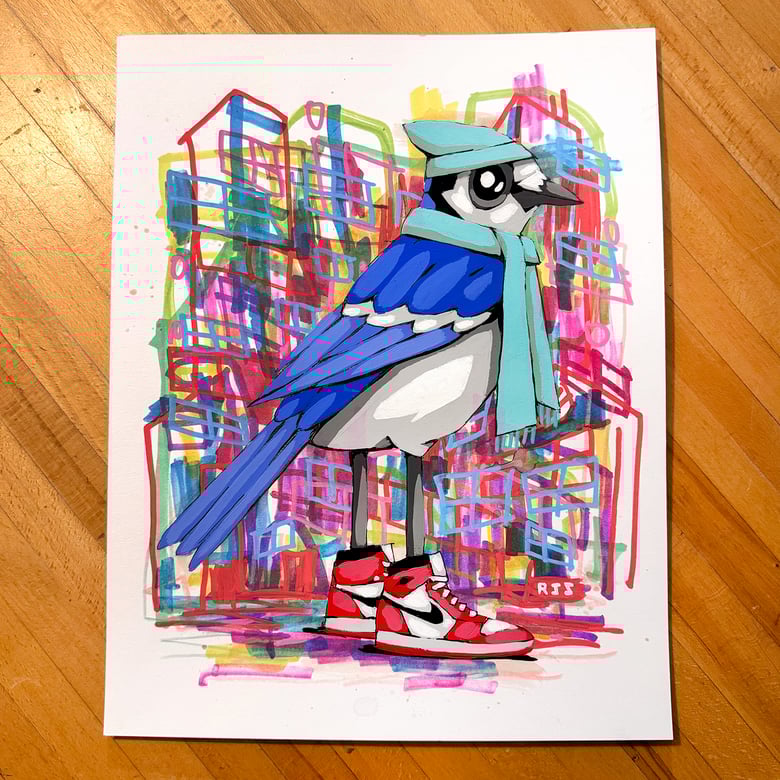 Image of City Jay / unframed original painting