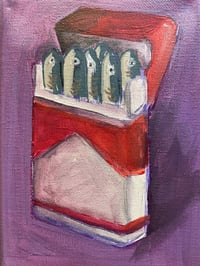 Image 1 of "This Isn't a Pack of Cigarettes?" 5"x7" Painting 