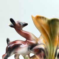 Image 8 of Vase italien en céramique polychrome vintage biches et fleur - ICAP - Italie -  XXe