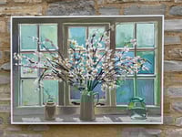 Image 2 of Blossom against Studio Window. Oil on board. 73cm x 103cm including frame