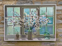Image 3 of Blossom against Studio Window. Oil on board. 73cm x 103cm including frame