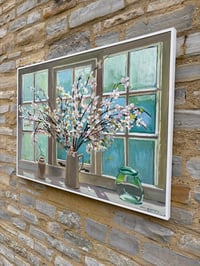 Image 5 of Blossom against Studio Window. Oil on board. 73cm x 103cm including frame