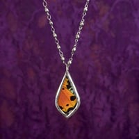 Image 1 of Sunset Moth Necklace - gothic teardrop shape