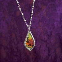 Image 2 of Sunset Moth Necklace - gothic teardrop shape